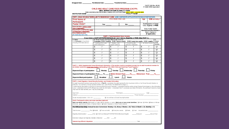 CACFP - Free and Reduced Meal Applications Training Image